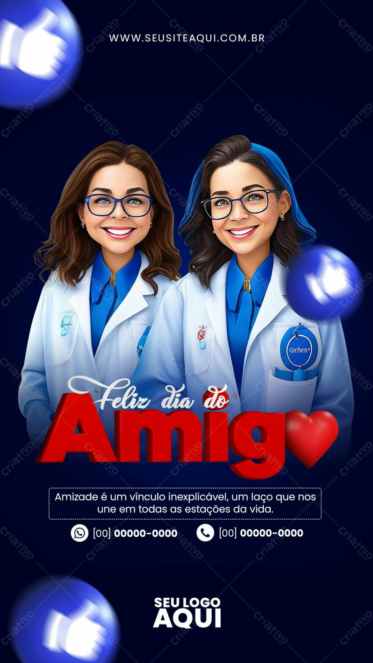Flyer Dia do Amigo PSD Editável