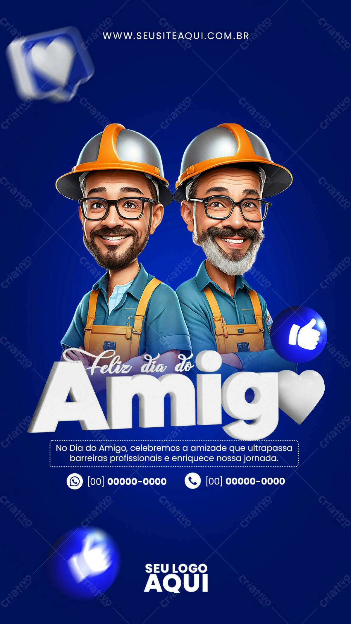 Flyer Dia do Amigo PSD Editável
