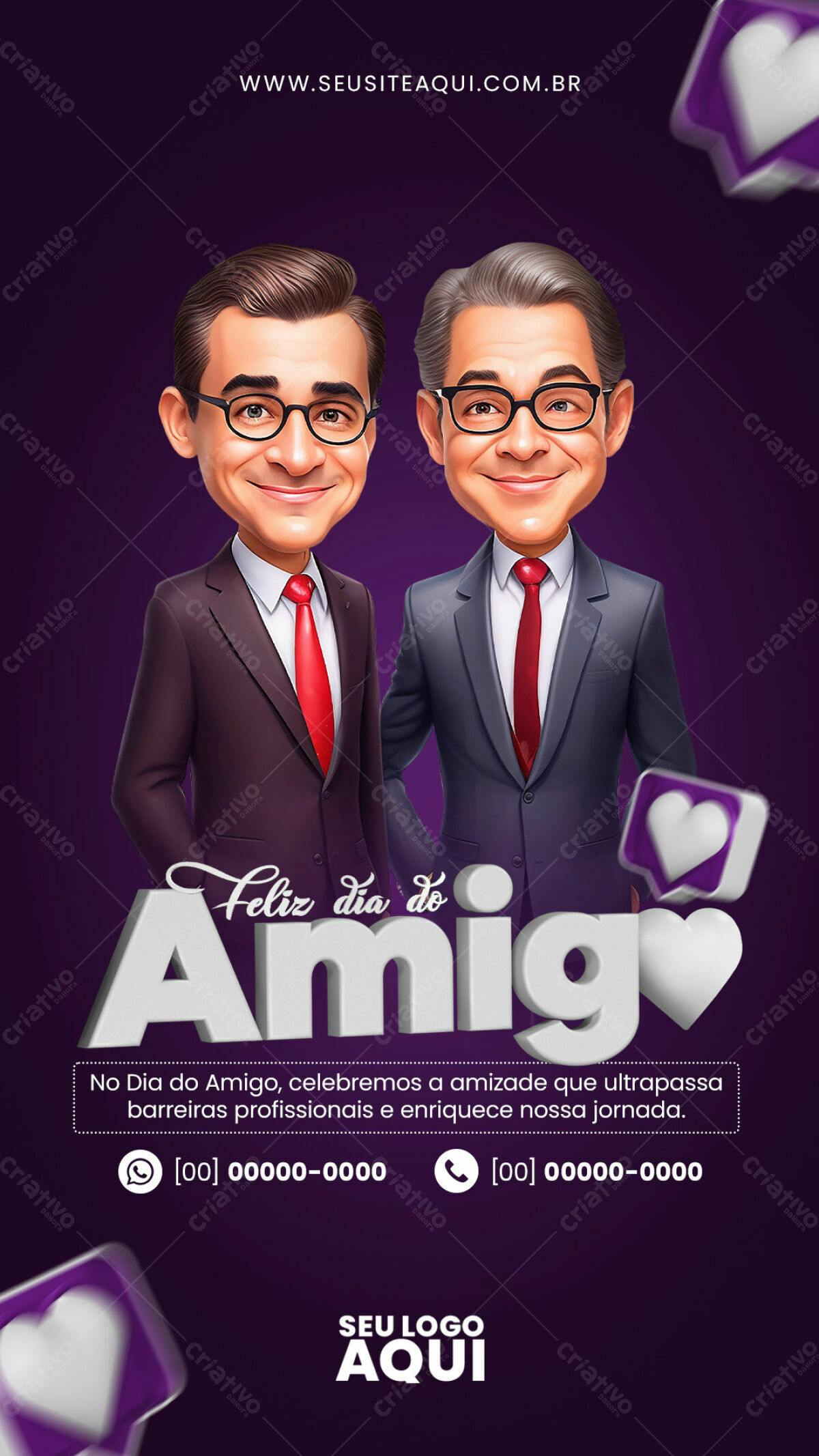 Flyer Dia do Amigo PSD Editável