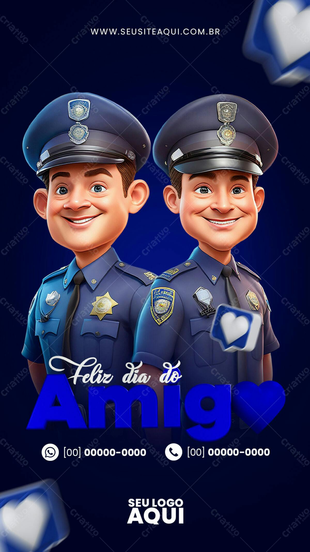 Flyer Dia do Amigo PSD Editável