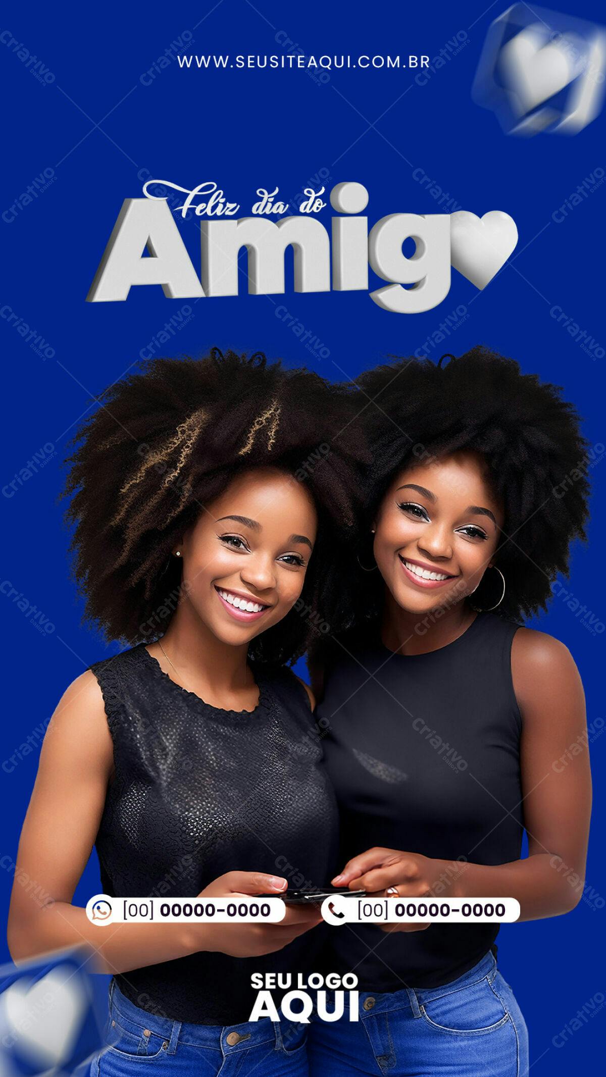 Post para Dia da Amizade PSD Editável