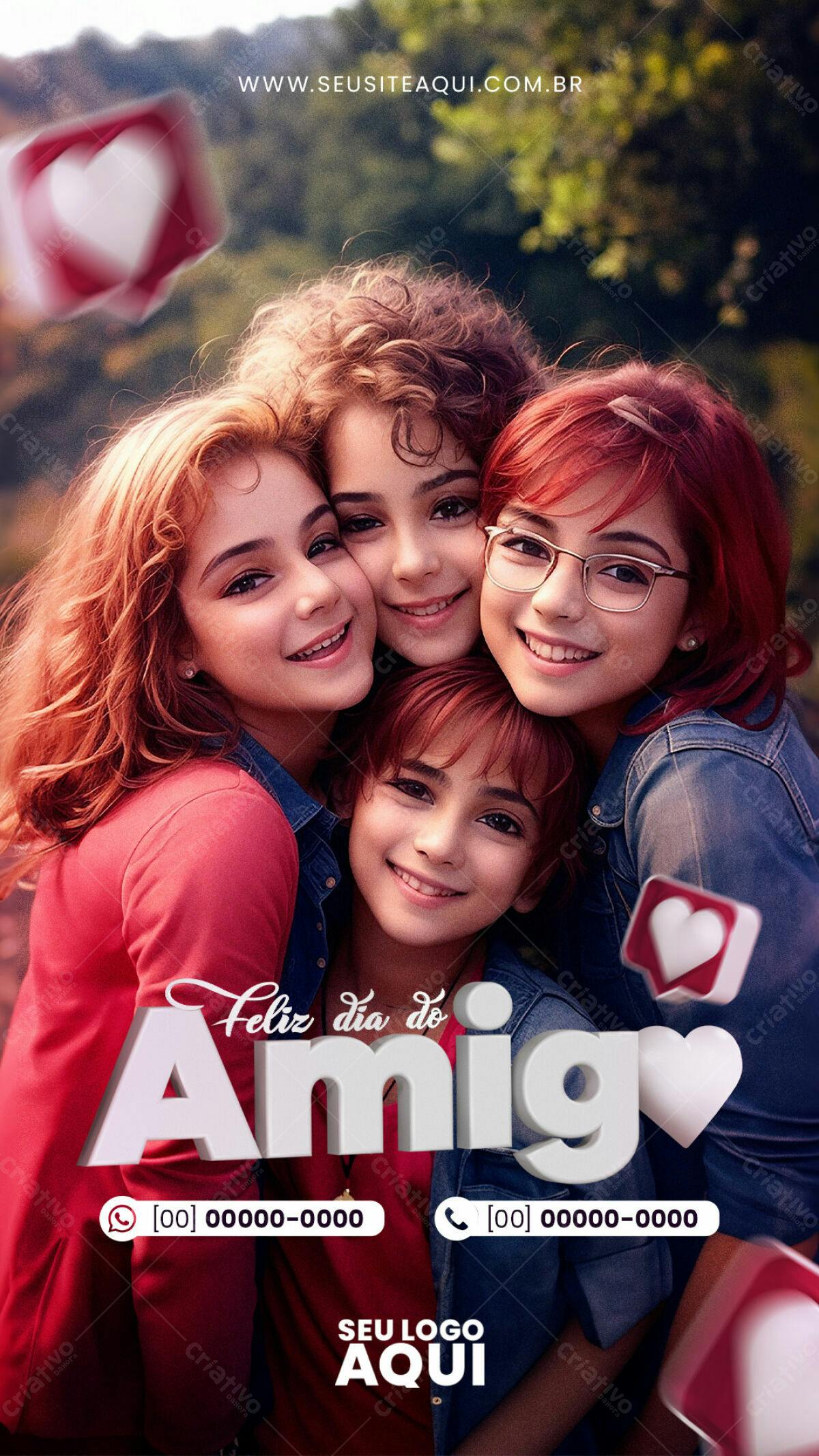 Flyer Dia da Amizade PSD Editável