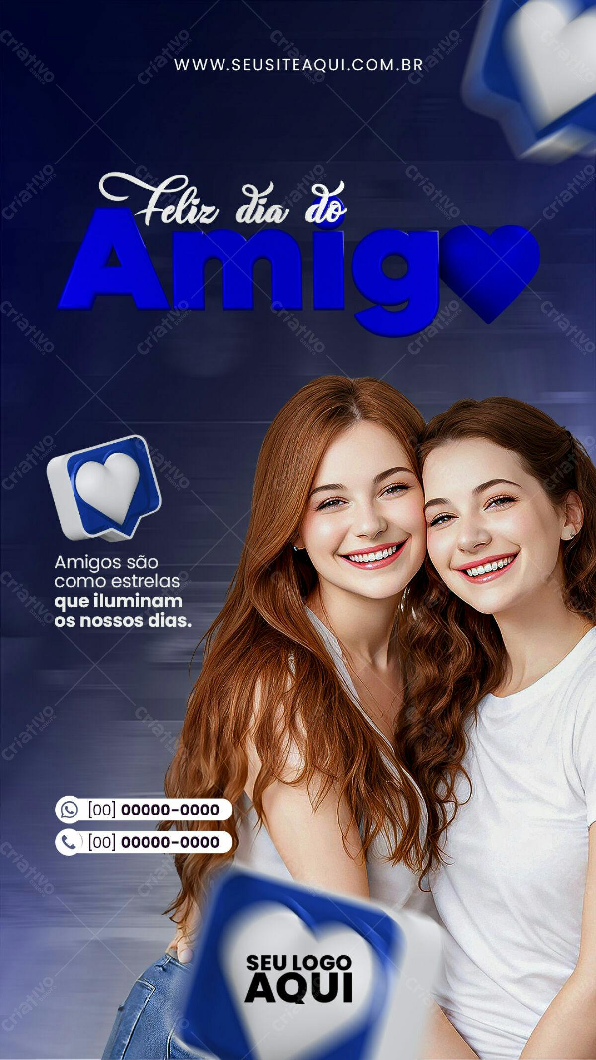 Flyer Dia do Amigo PSD Editável