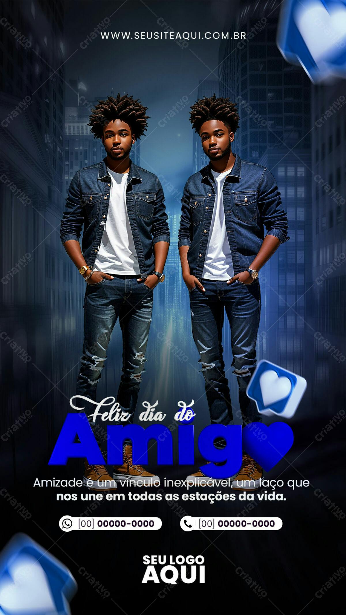 Flyer Dia do Amigo PSD Editável