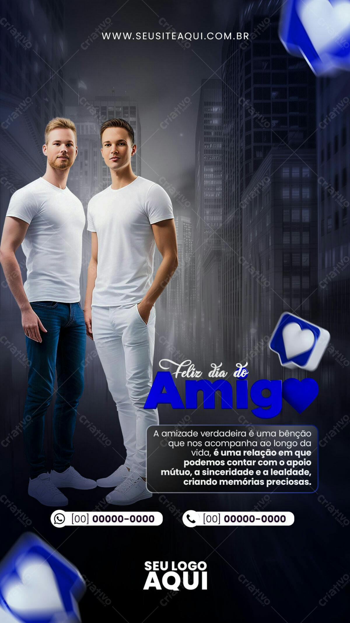 Flyer Dia da Amizade PSD Editável