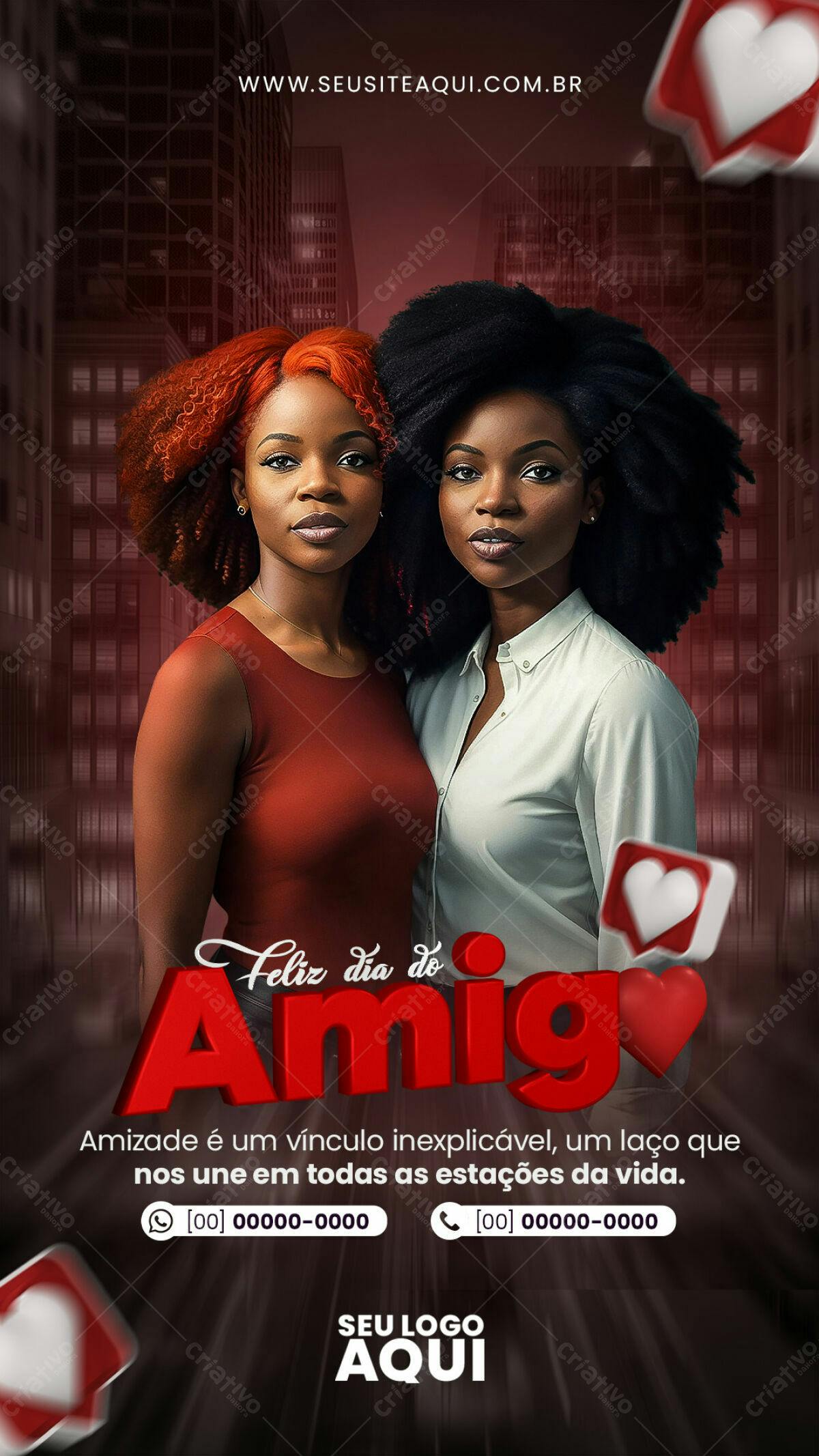 Flyer Dia da Amizade PSD Editável
