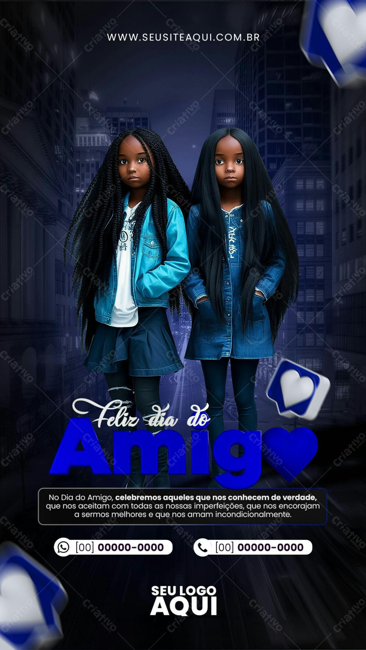 Flyer Dia do Amigo PSD Editável