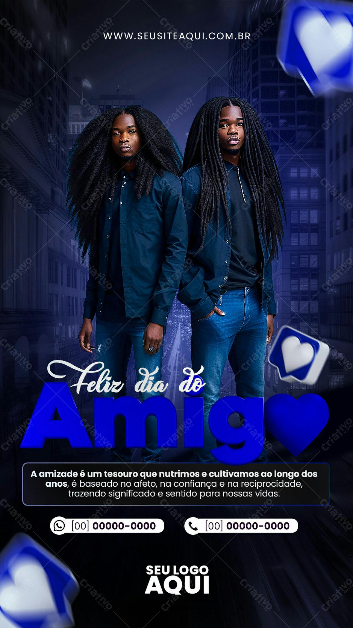Flyer Dia do Amigo PSD Editável
