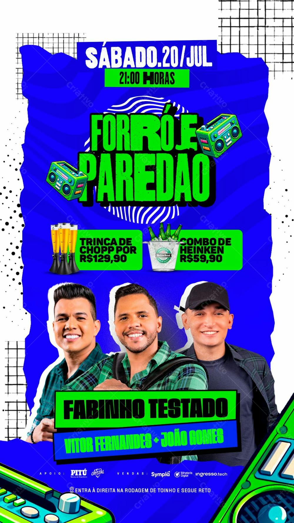 Flyer Evento Forró E Paredão Stories Fabinho Testado João Gomes Vitor Fernandes Psd Editável