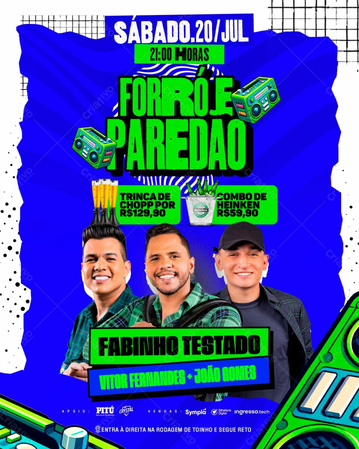 Flyer Forró Paredão PSD Editável