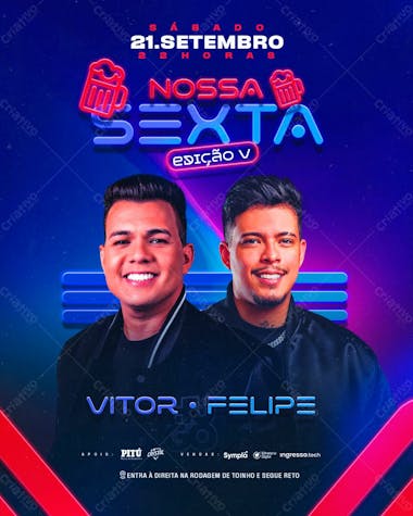 Flyer evento nossa sexta feed psd editável