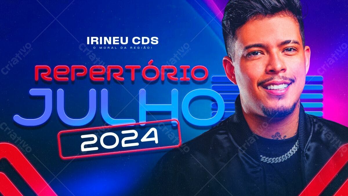 Flyer Repertório Musical de Julho 2024 PSD Editável