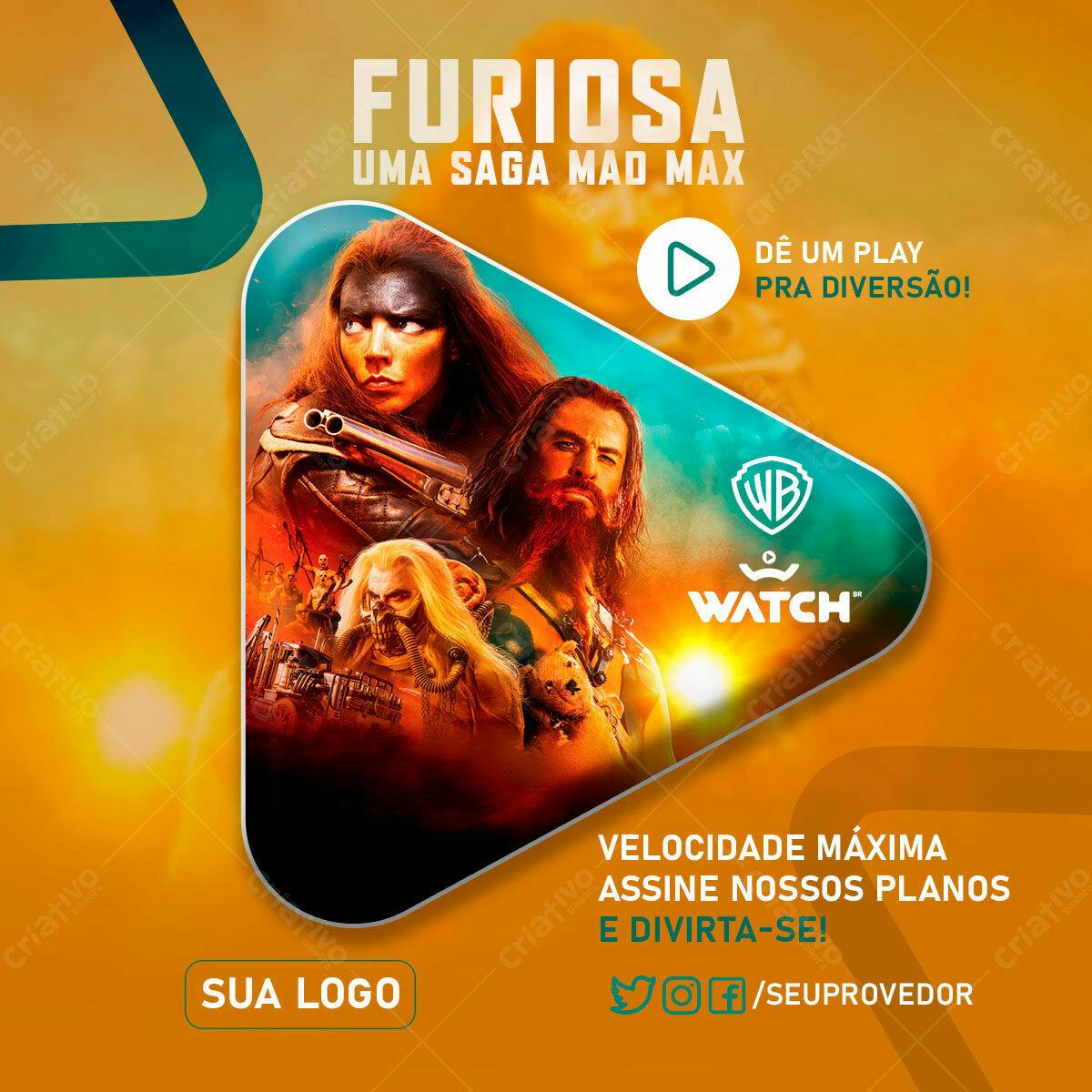Flyer para Promoção Mad Max Furiosa PSD Editável