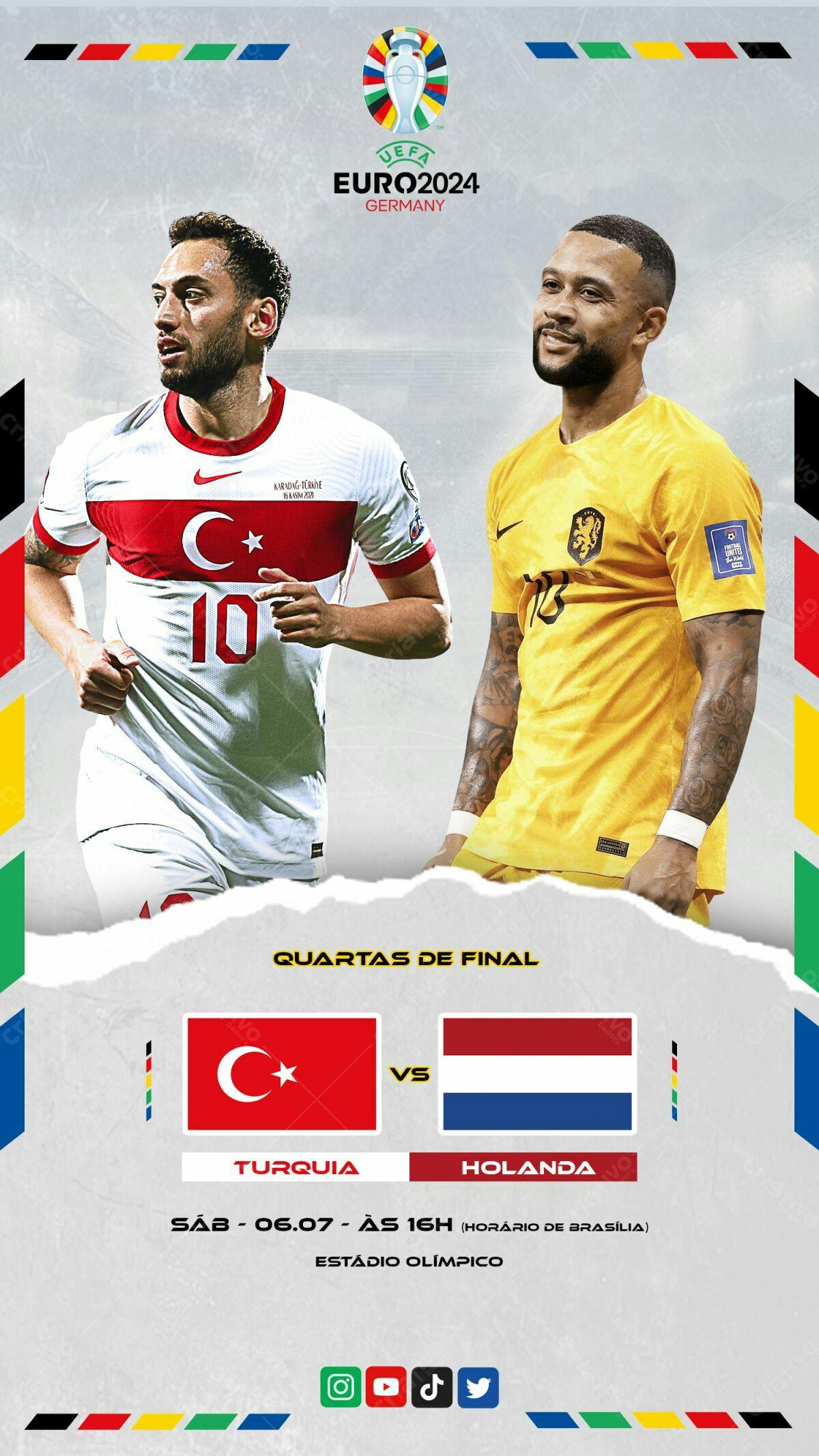 Flyer Quartas de Final EURO2024 PSD Editável