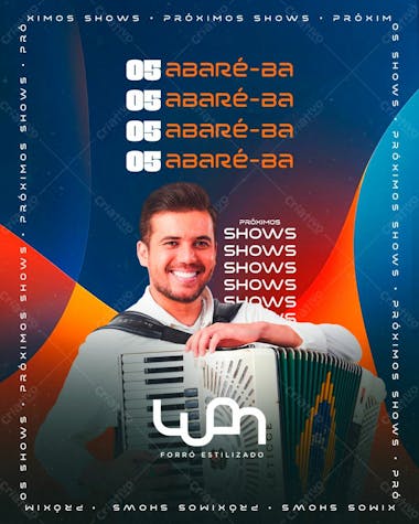 Agenda de shows luan estilizado feed psd editável