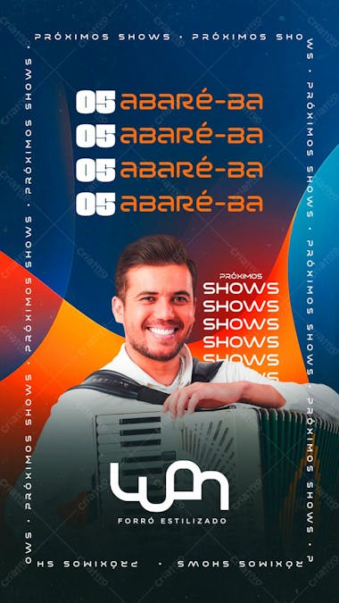 Agenda de shows luan estilizado stories psd editável