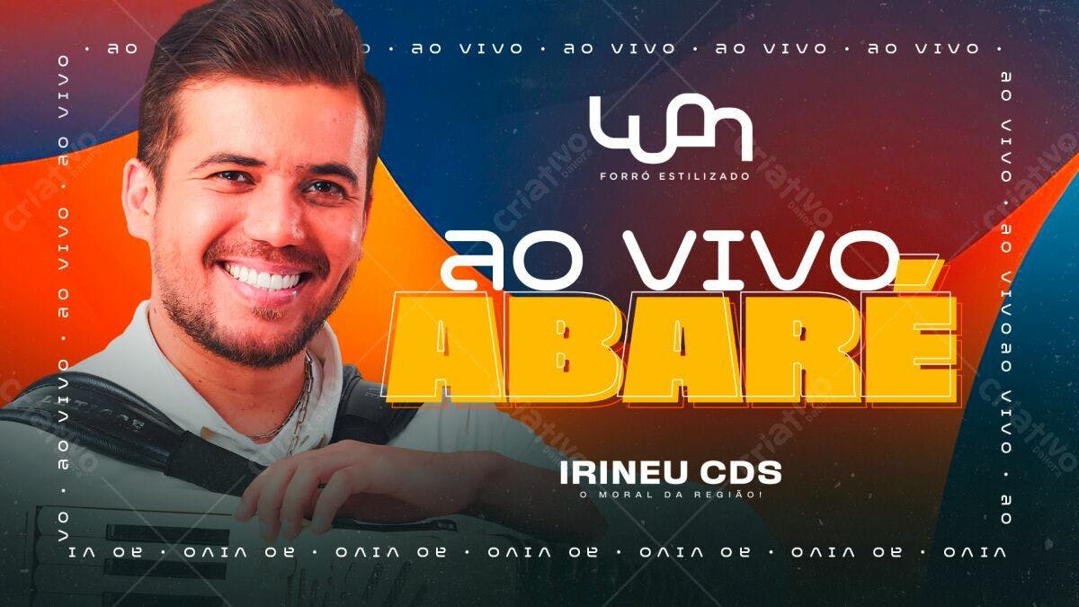 Flyer para Show ao Vivo de Forró Estilizado PSD Editável