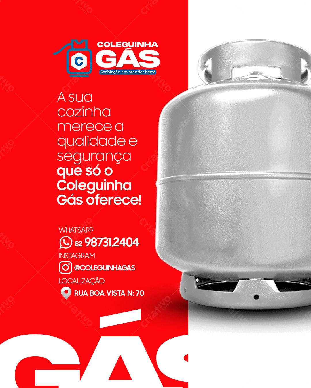 Flyer Publicitário Coleguinha Gás PSD Editável