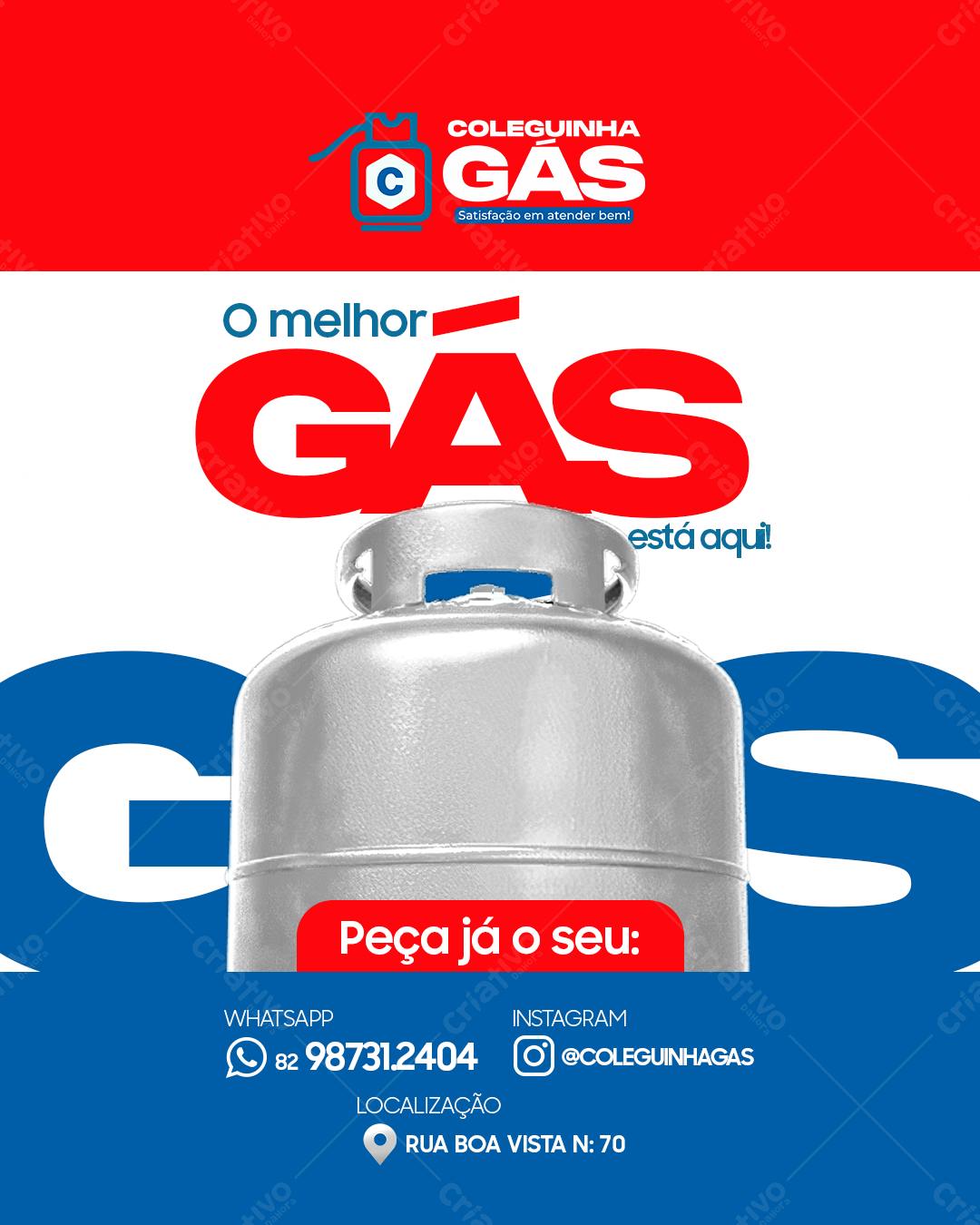 Flyer para Entrega de Gás Coleguinha Gas PSD Editável