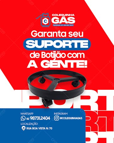 Garanta seu suporte coleguinha gás