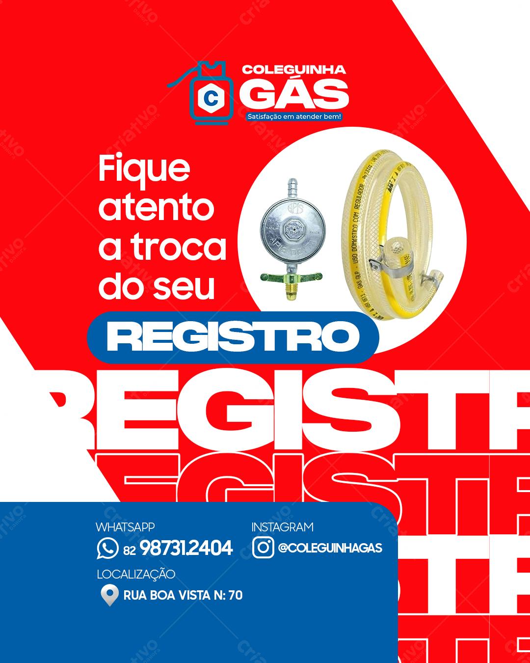 Flyer para Troca de Registro de Gás PSD Editável