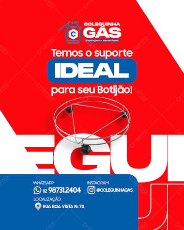 Suporte ideal para seu botijão coleguinha gás