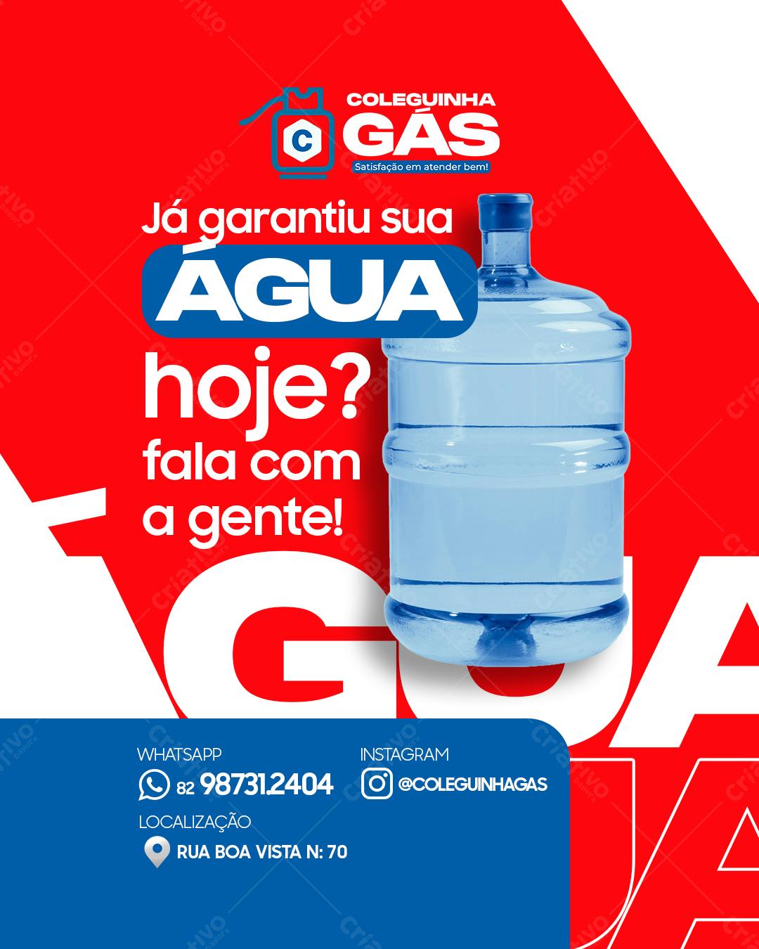 Flyer Entrega de Água Coleguinha Gás PSD Editável