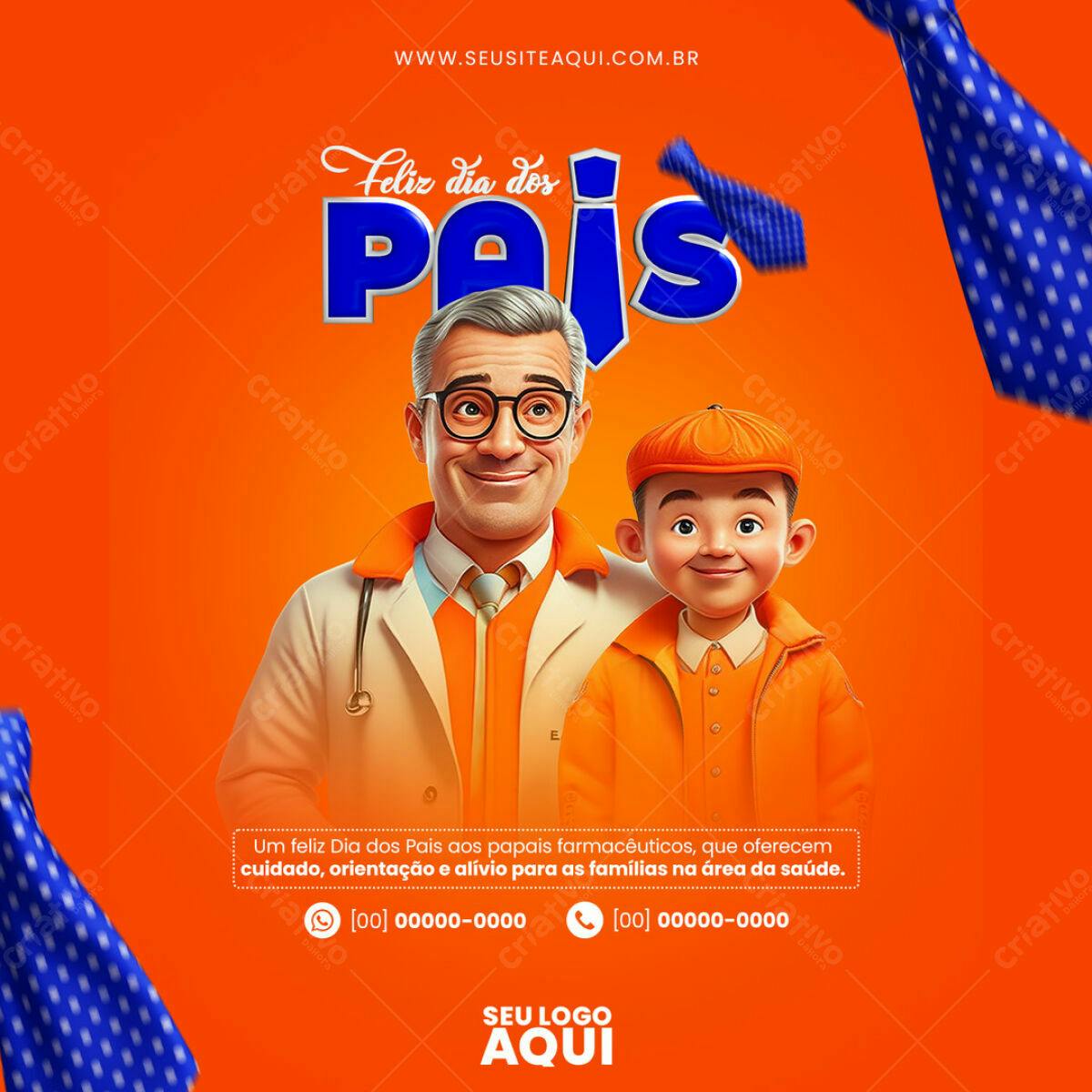 Flyer Dia dos Pais Farmacêuticos PSD Editável