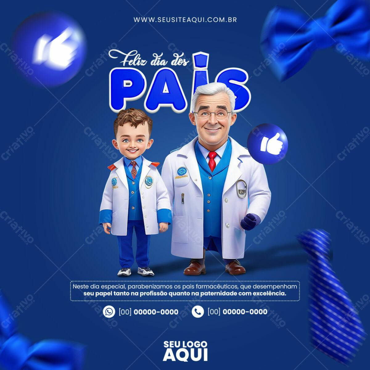 Flyer Dia dos Pais Farmacêuticos PSD Editável