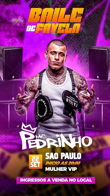 Flayer mc pedrinho baile de favela