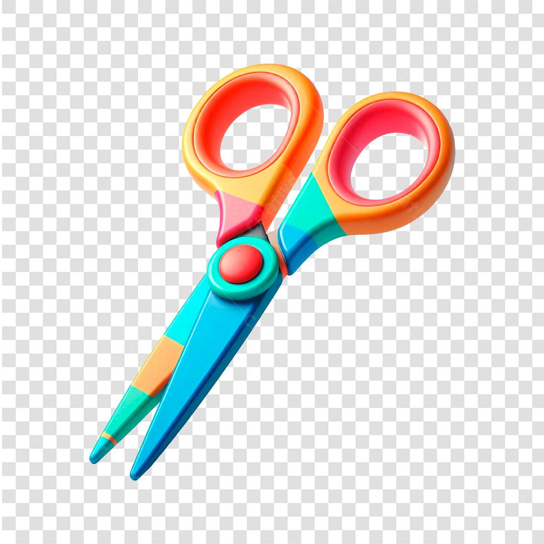Icone Tesoura Colorida PNG com fundo transparente