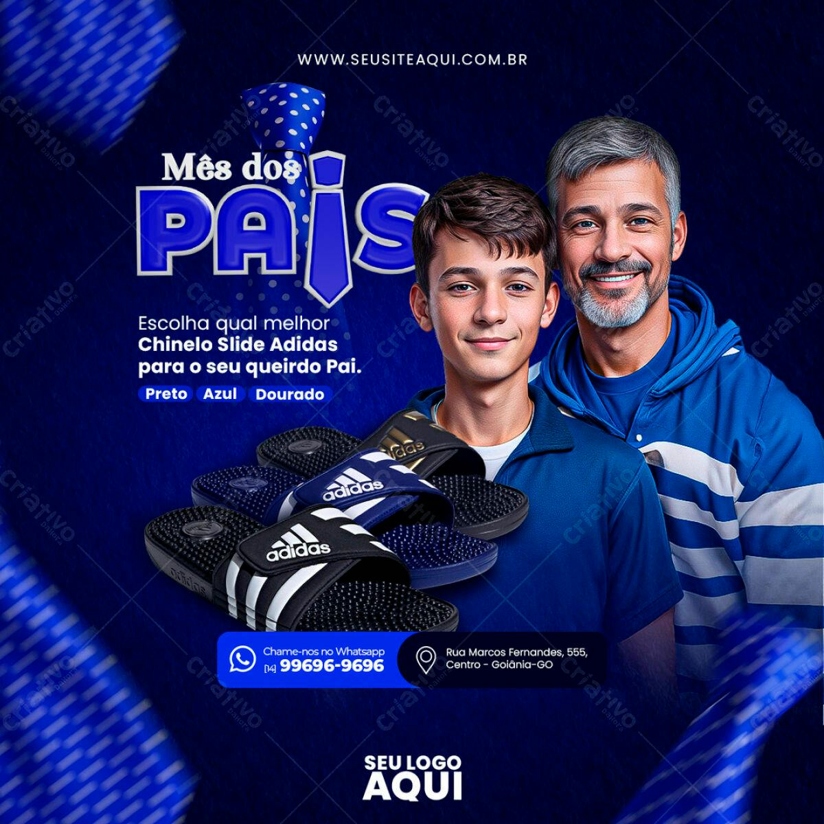 Flyer Dia dos Pais Chinelo Adidas PSD Editável