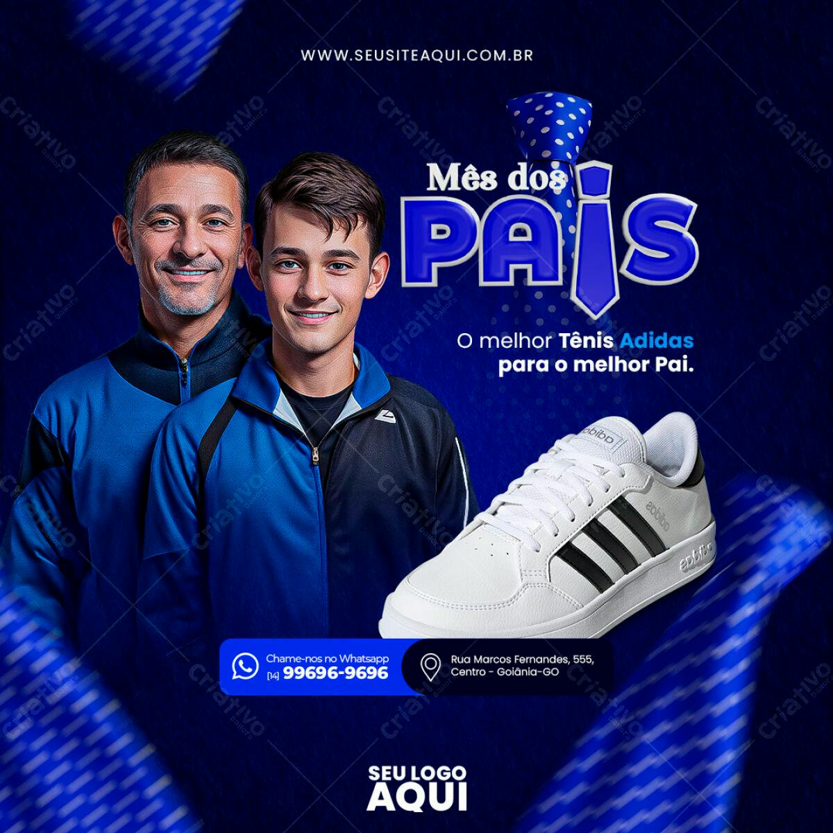 Postagem Dia dos Pais com Tênis Adidas PSD Editável