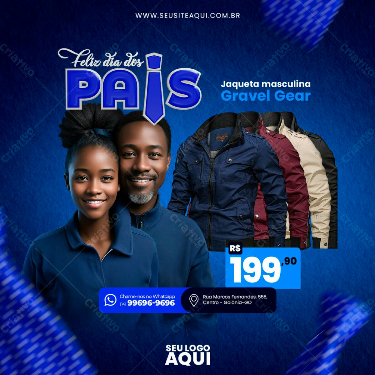 Flyer Dia dos Pais Jaqueta Masculina PSD Editável