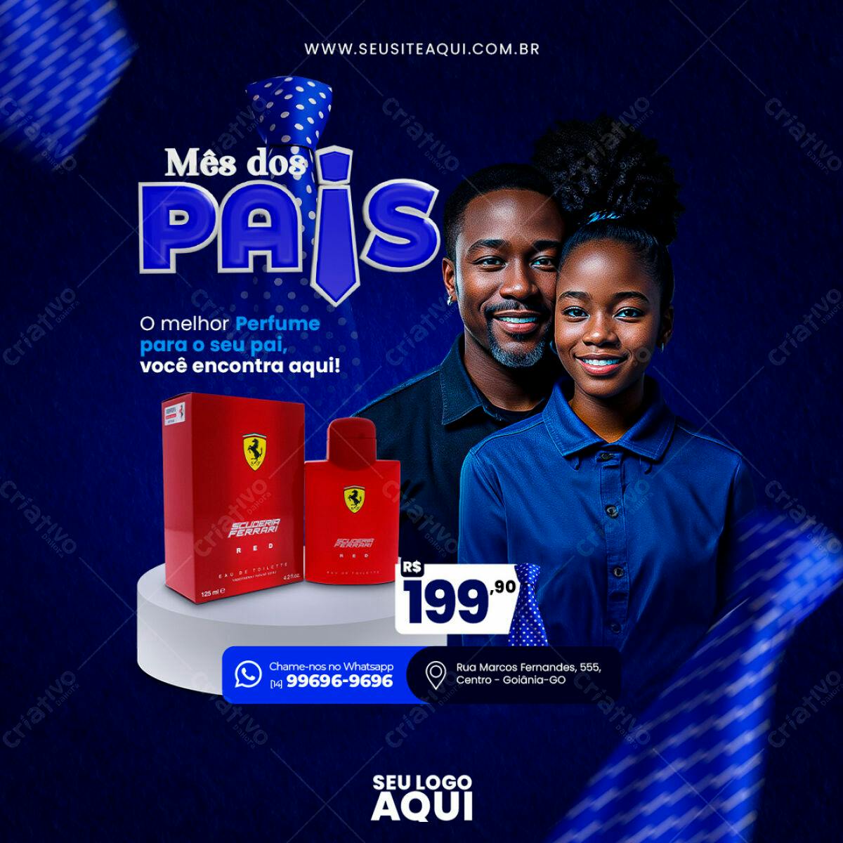 Flyer Dia dos Pais - Perfume Ferrari PSD Editável