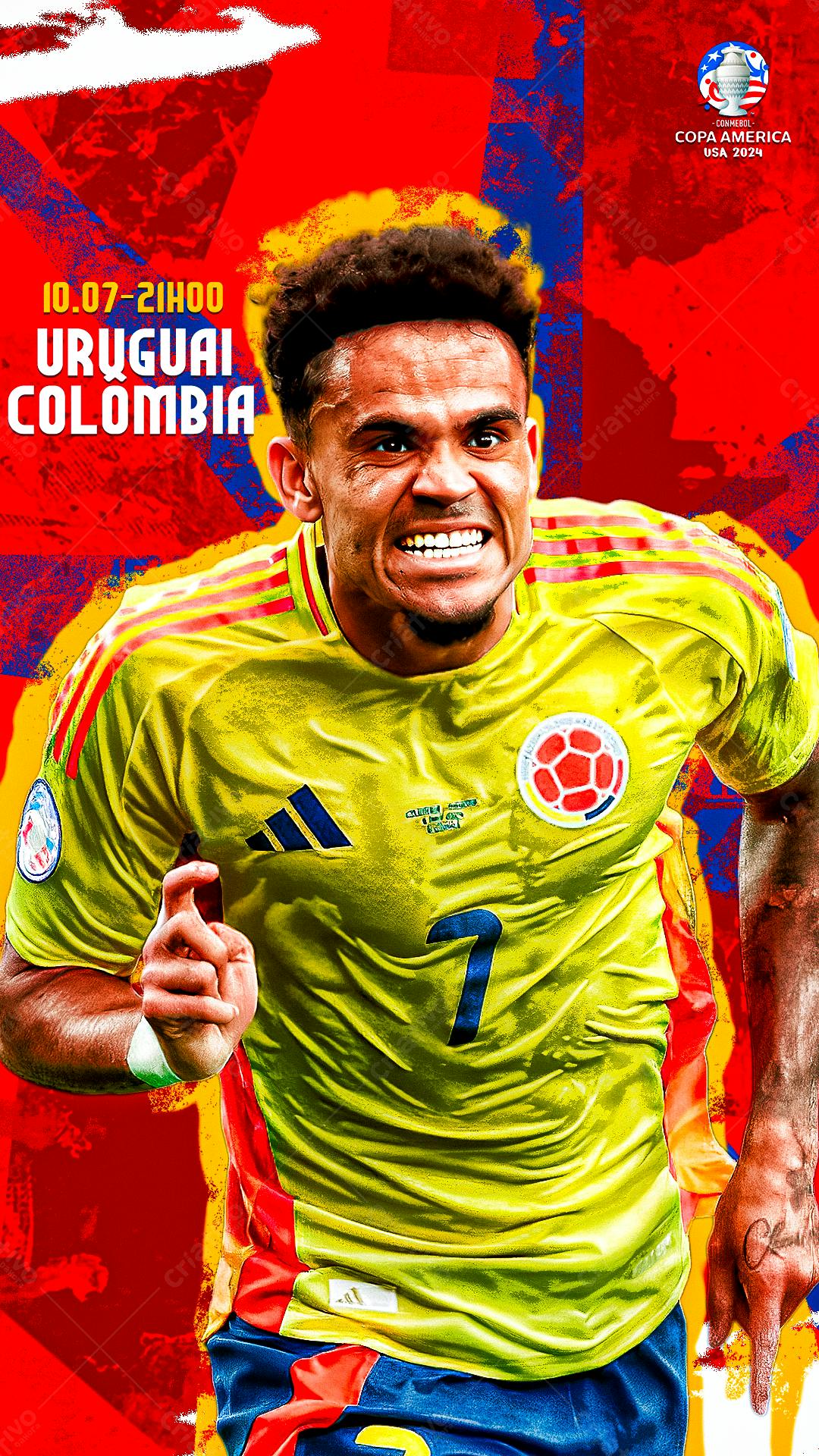 PSD Flyer Copa América Uruguai x Colômbia PSD Editável