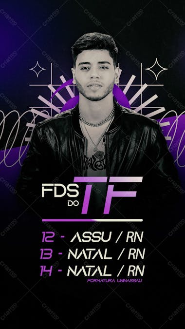 Agenda semanal fsd do tf story artistas e eventos