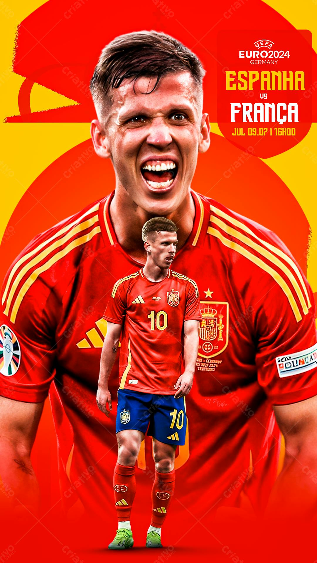 Poster Eurocopa Espanha x França PSD Editável