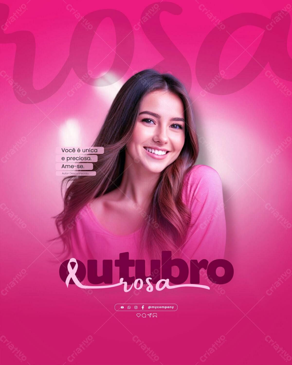 Postagem Outubro Rosa PSD Editável