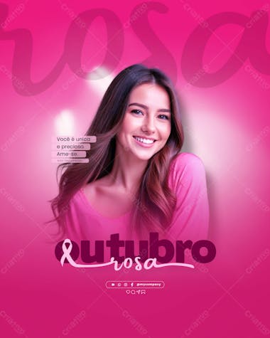 Outubro rosa mês de conscientização sobre o câncer de mama social media flyer psd editável i 1