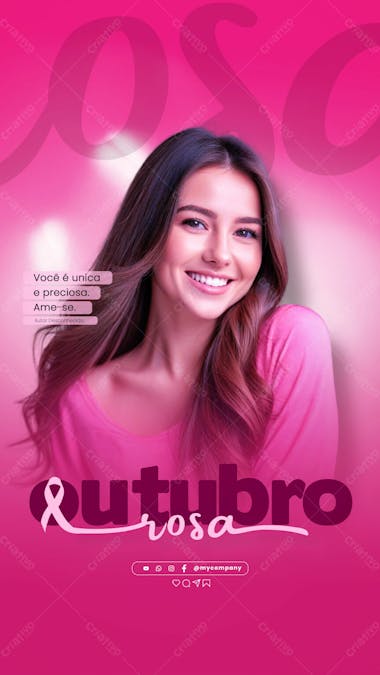 Outubro rosa mês de conscientização sobre o câncer de mama social media flyer psd editável i 3