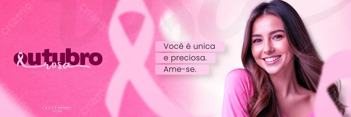 Banner Outubro Rosa PSD Editável