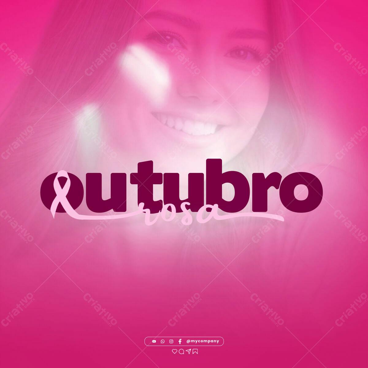 Flyer Outubro Rosa PSD Editável