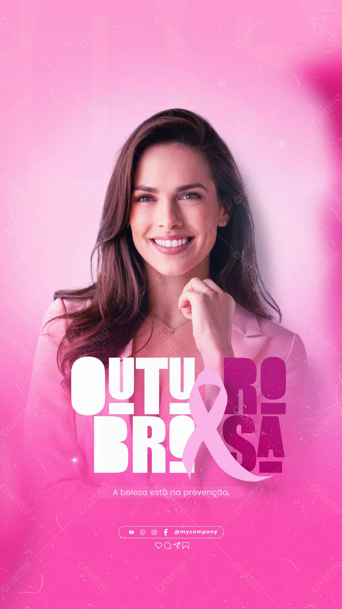 Flyer Outubro Rosa PSD Editável
