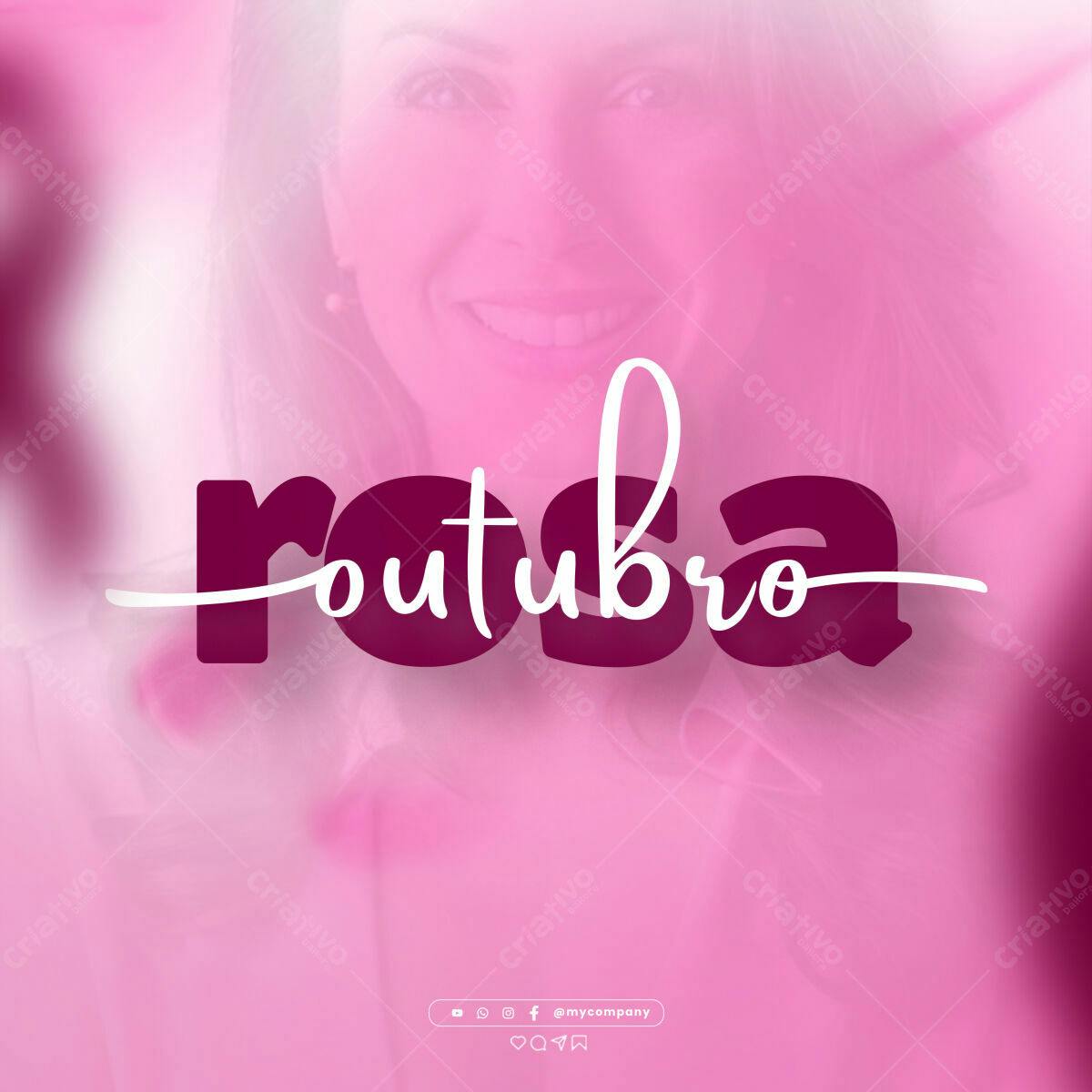 Imagem Rosa Outubro PSD Editável