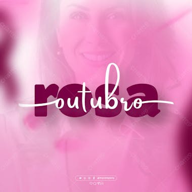 Outubro rosa mês de conscientização sobre o câncer de mama social media flyer psd editável k 4