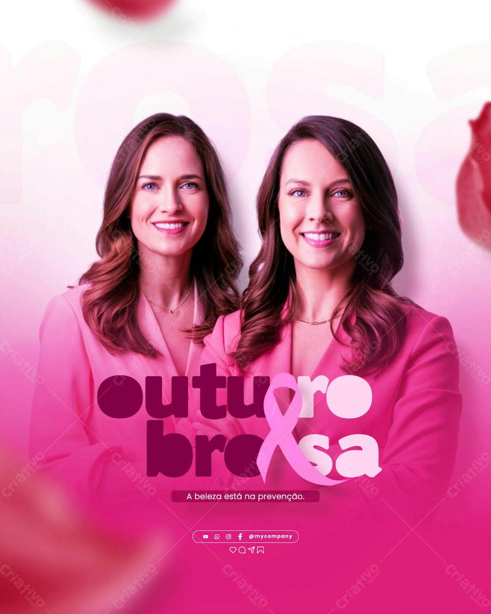 Outubro Rosa Mês De Conscientização Sobre O Câncer De Mama Social Media Flyer Psd Editável L 1