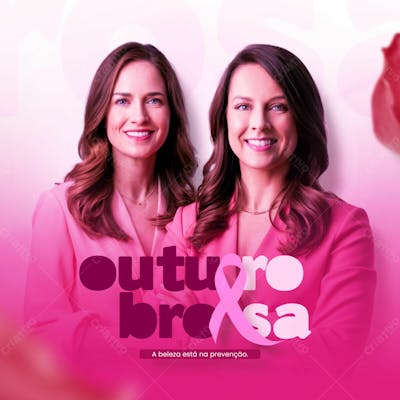 Outubro Rosa Mês De Conscientização Sobre O Câncer De Mama Social Media Flyer Psd Editável L 2
