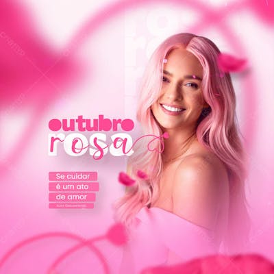 Outubro Rosa Mês De Conscientização Sobre O Câncer De Mama Social Media Flyer Psd Editável M 2