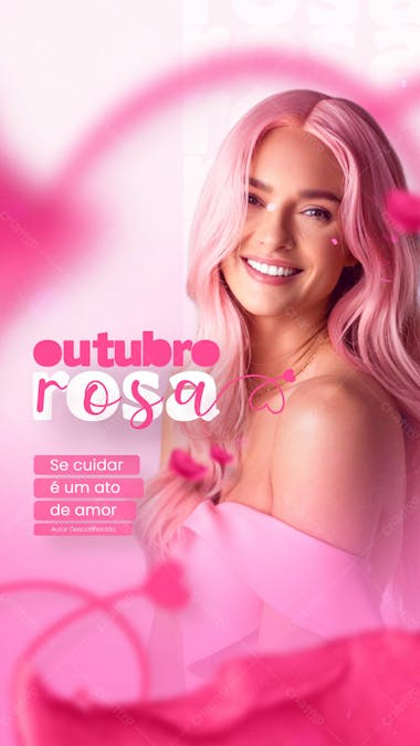 Outubro rosa mês de conscientização sobre o câncer de mama social media flyer psd editável m 3